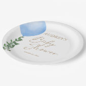 ブルーバルーンウォーター色男の赤ちゃんシャワーOh Boy ペーパープレート (アングル)