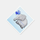 ブルーバルーンエレファントボーイ赤ちゃんシャワー スタンダードカクテルナプキン (角)