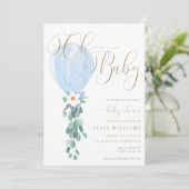 ブルーバルーンオベビーベビーシャワー 招待状 (スタンド正面)