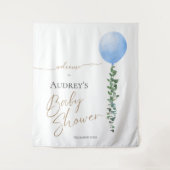 ブルーバルーンオーボーイベビーシャワー歓迎サイン タペストリー (正面)