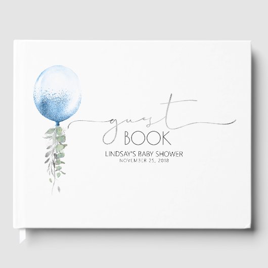 ブルーバルーンガーランドベビーシャワーゲストブック ゲストブック (正面)