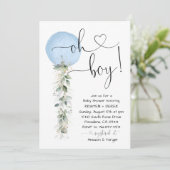 ブルーバルーングリーンベイビーシャワー 招待状 (スタンド正面)