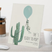 ブルーバルーンサクポップ・アートのト少年の赤ちゃんシャワー準備ができて 台座サイン (インサイチュ)