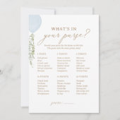 ブルーバルーンシャワーあなたの財布ゲームの何 招待状 (正面)