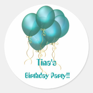 ブルーバルーンステッカー ラウンドシール