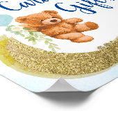 ブルーバルーンテディベアのカードとギフトポスター ポスター (角)