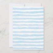 ブルーバルーンテディベアの願いベビーゲームカード 招待状 (裏面)