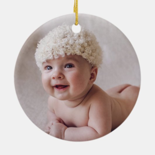 ブルーバルーンテディベアベビー第1回クリスマス セラミックオーナメント (裏面)