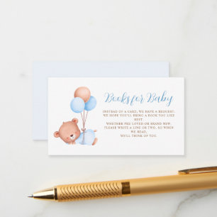 ブルーバルーンテディベア赤ちゃんシャワー エンクロージャーカード