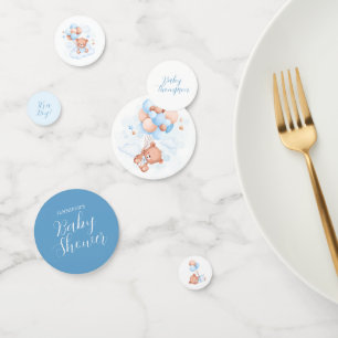 ブルーバルーンテディベア赤ちゃんシャワー コンフェッティ