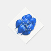 ブルーバルーンハッピーバースデーキッズパーティーナプキン スタンダードカクテルナプキン (角)