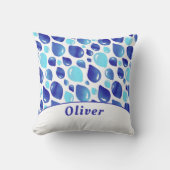 ブルーバルーンパターンボーイネームKids Decor クッション (正面)