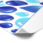 ブルーバルーンパターン男の子のシャワー歓迎サイン ポスター (角)