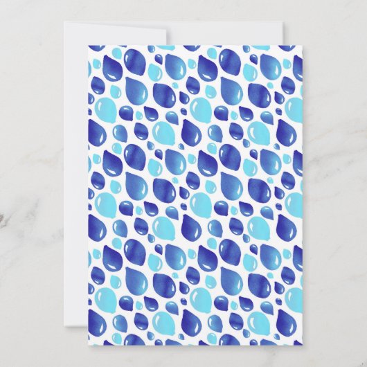 ブルーバルーンパターン男の赤ちゃんベビーシャワー 招待状 (裏面)