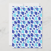 ブルーバルーンパターン男の赤ちゃんベビーシャワー 招待状 (裏面)