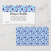 ブルーバルーンパターン赤ちゃんシャワーおむつラッフル エンクロージャーカード (正面/裏面)