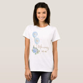 ブルーバルーンフローラ男の子のシャワーMommy to be Tシャツ (正面フル)