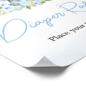 ブルーバルーンフローラ象おむつラッフル ポスター (角)