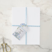 ブルーバルーンフローラ象メッセージカード ギフトタグ (より糸付き)