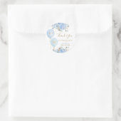 ブルーバルーンフローラ赤ちゃんシャワーありがとう ラウンドシール (バッグ)