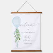 ブルーバルーンベイビーシャワーぶら下がったのタペストリー 吊り下げ型タペストリー (正面)