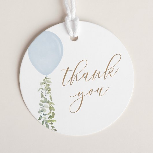 ブルーバルーンベビーシャワーありがとう フェイバータグ