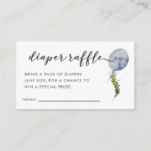 ブルーバルーンベビーシャワーおむつラッフルチケット エンクロージャーカード (正面)