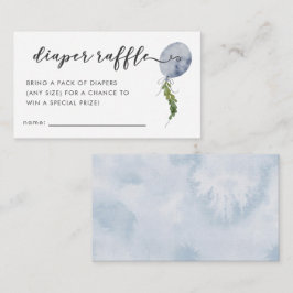 ブルーバルーンベビーシャワーおむつラッフルチケット エンクロージャーカード