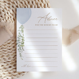 ブルーバルーンベビーシャワーアドバイスカード 招待状