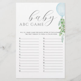 ブルーバルーンベビーシャワーゲームABC
