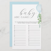 ブルーバルーンベビーシャワーゲームABC (正面/裏面)