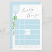 ブルーバルーンベビーシャワービンゴゲーム (正面/裏面)