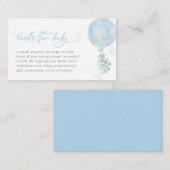 ブルーバルーンベビーシャワーブックベビーカード プレイスカード (正面/裏面)