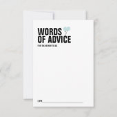 ブルーバルーンベビーシャワーママアドバイスカード 招待状 (正面)