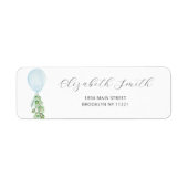 ブルーバルーンベビーシャワー差出人住所ラベル ラベル (正面)