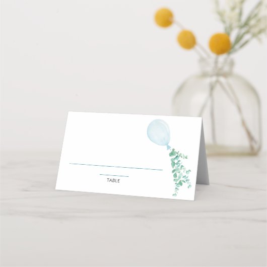 ブルーバルーンベビーシャワー座席表 プレイスカード (正面)
