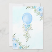 ブルーバルーンベビーシャワー招待状 招待状 (裏面)