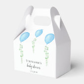 ブルーバルーンベビーシャワー緑 フェイバーボックス (正面サイド)
