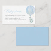 ブルーバルーンベビーシャワー表示シャワーカード プレイスカード (正面/裏面)