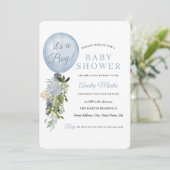 ブルーバルーンベビーシャワー 招待状 (スタンド正面)