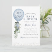 ブルーバルーンベビーシャワー 招待状 (スタンド正面)