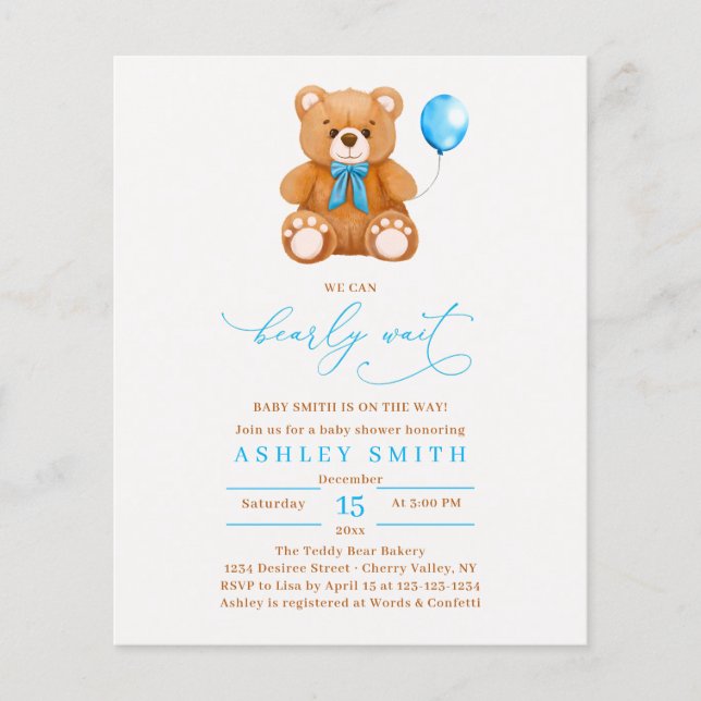 ブルーバルーンボーイベビーシャワーを待つことができる (正面)