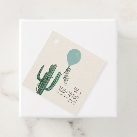 ブルーバルーンボーイポップ・アートのベビーシャワー準備ができて フェイバータグ (インサイチュ)