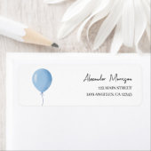 ブルーバルーンボーイ誕生日パーティーアドレス ラベル (インサイチュ)