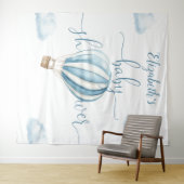 ブルーバルーンボーイ赤ちゃんシャワー写真背景 タペストリー (インサイチュ(横))