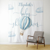 ブルーバルーンボーイ赤ちゃんシャワー写真背景 タペストリー (インサイチュ)