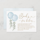 ブルーバルーンユーカリプトゥスブックス男の赤ちゃん エンクロージャーカード (正面/裏面)