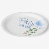 ブルーバルーンユーカリプトゥスボーイ赤ちゃんシャワー ペーパープレート (アングル)