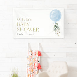 ブルーバルーンユーカリ赤ちゃんシャワーへようこそ 横断幕