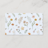 ブルーバルーンワイルドフラワーおむつラッフルベビーシャワー エンクロージャーカード (裏面)